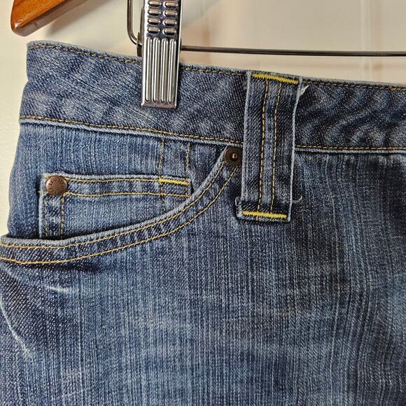 Vintage The Limited Y2K Denim Skirt Womens Size 12 Blue Stretch Micro Retro - Picture 4 of 8